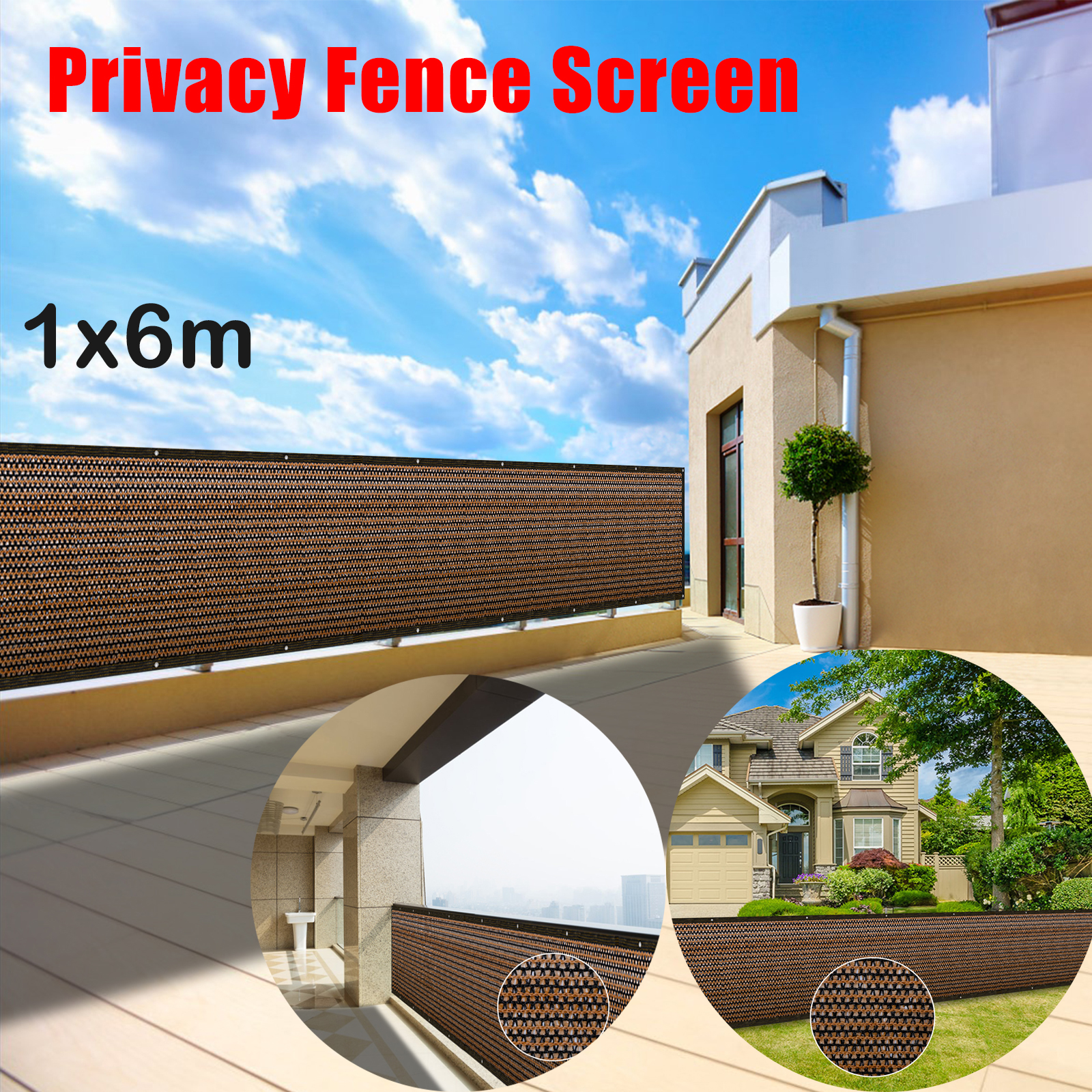 Case Mesh Panel - 1/2Pcs Balcony Privacy Screen Cover 1X6M