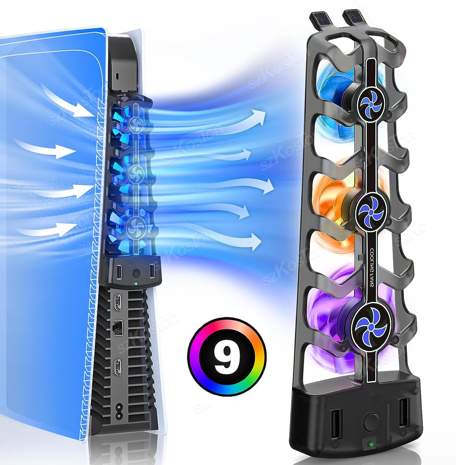 Gaming Accessories For Mobile - RGB Cooling Fan for PS5 Efficient