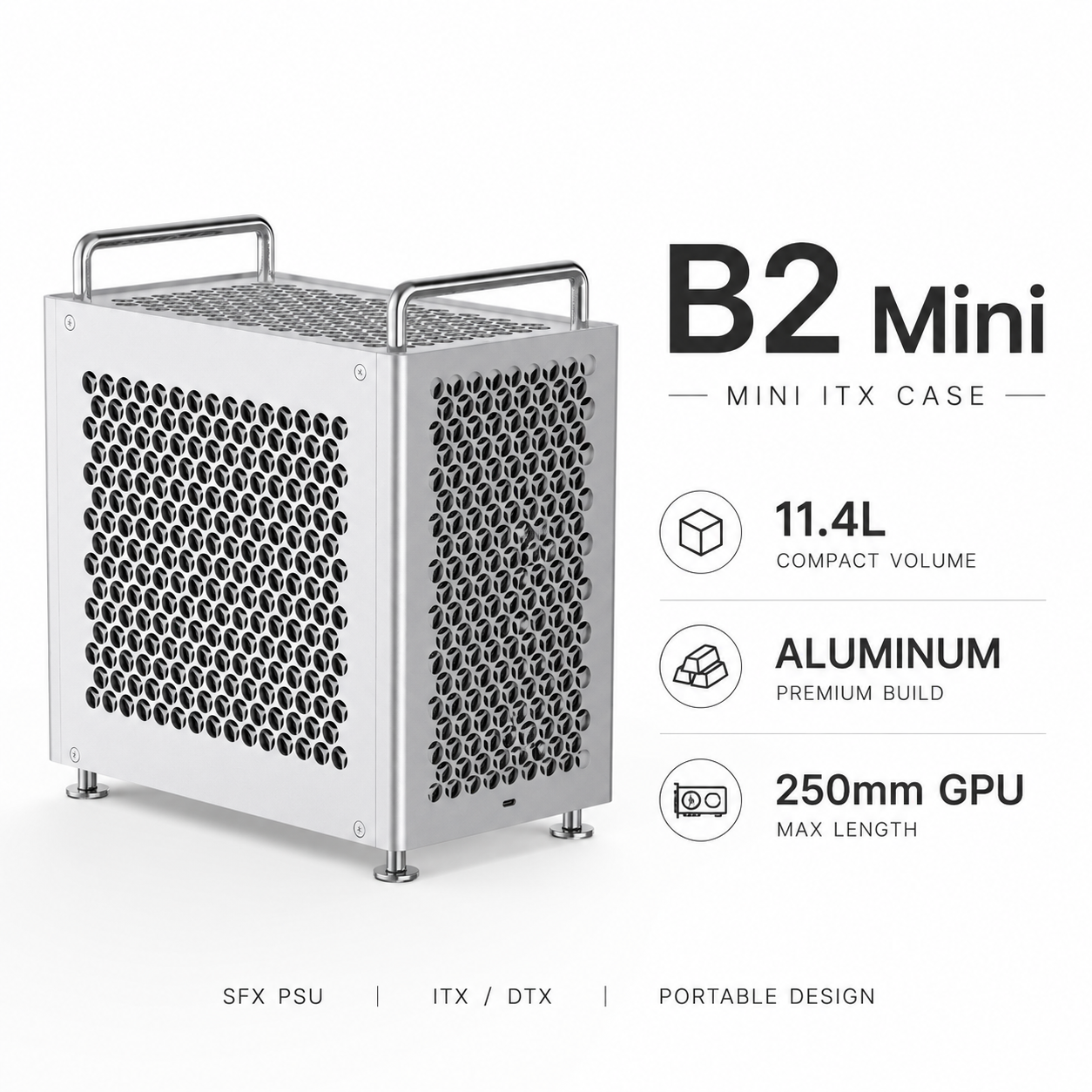 B2Mini ITX Aluminum Case 11.4L - Case Mesh Panel avis et prix
