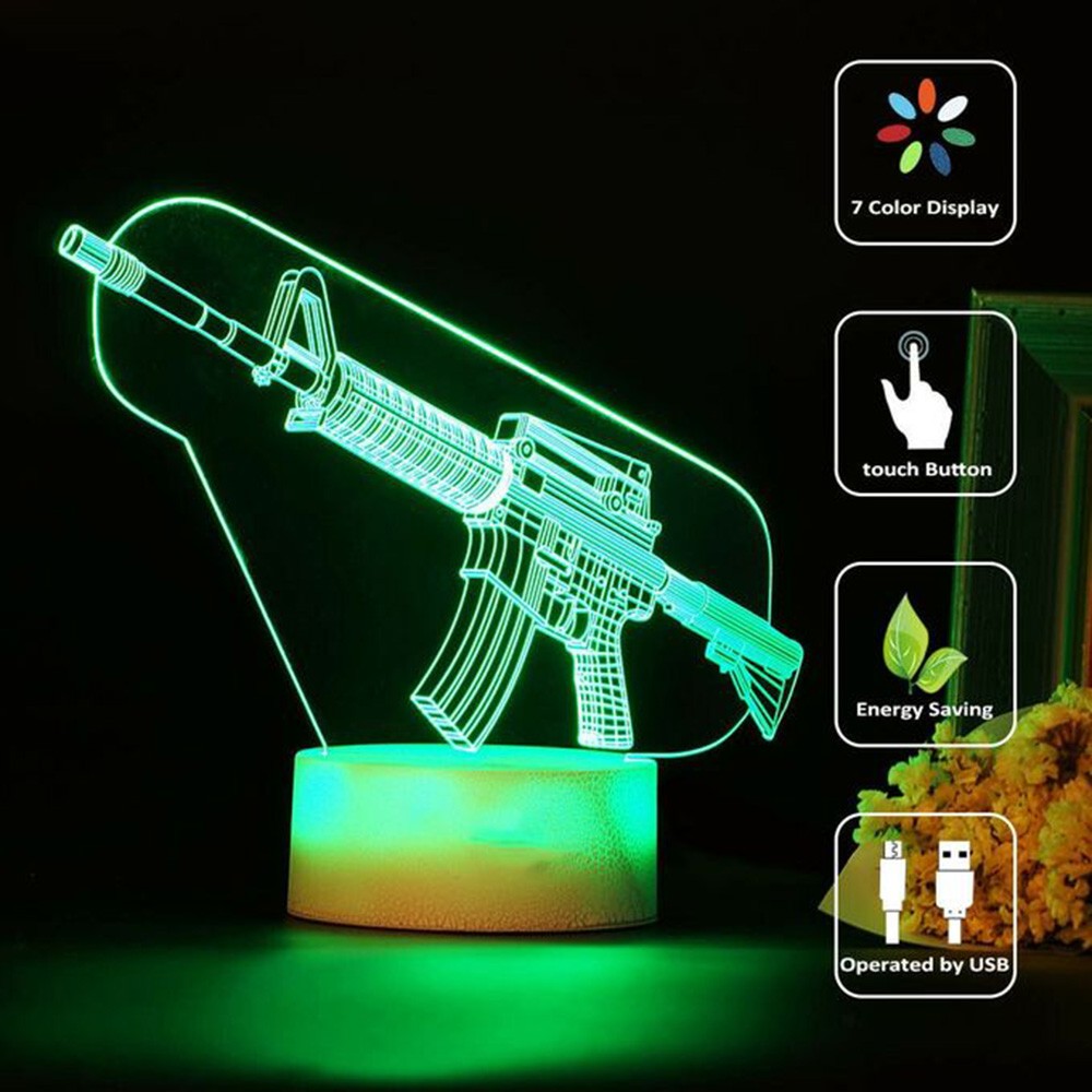 Game Rifle 3d Led Night Light  - Accessories For Your Gaming Room avis et prix