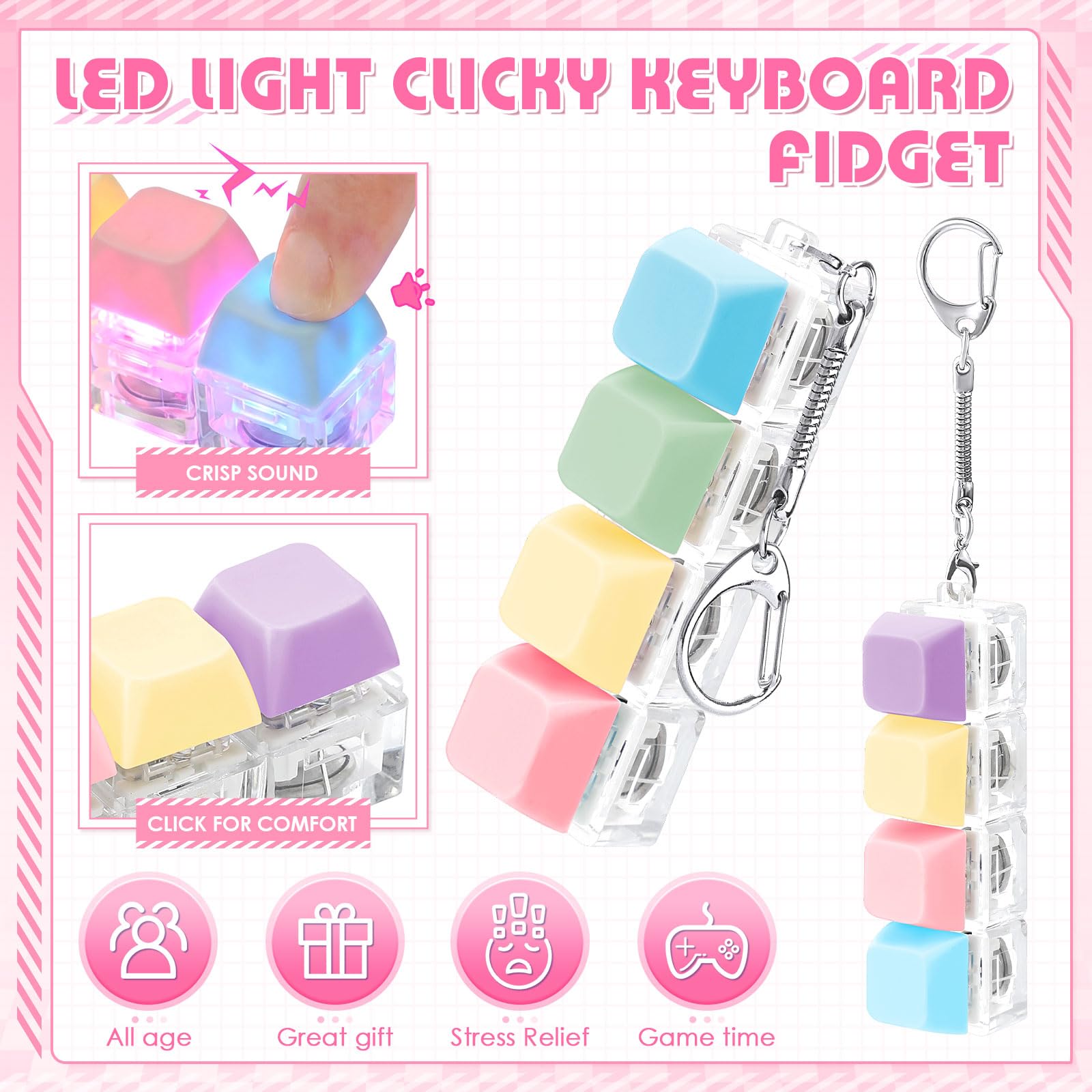 LED Light Up Fidget Keychain,  - Keyboard Switch Tester avis et prix